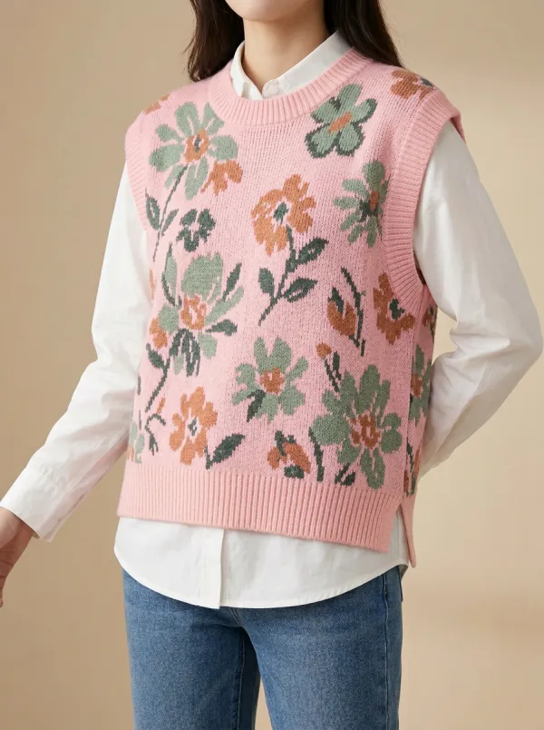 Floral Sweater Vest