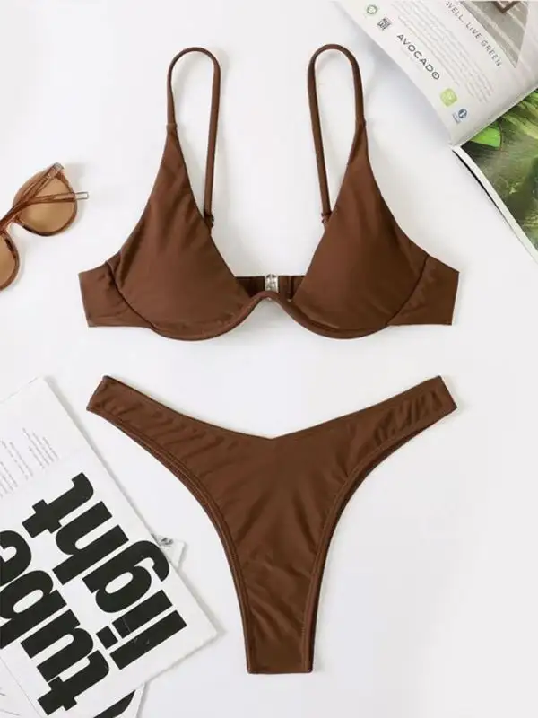Clean Underwire Bikini Top Swim Set