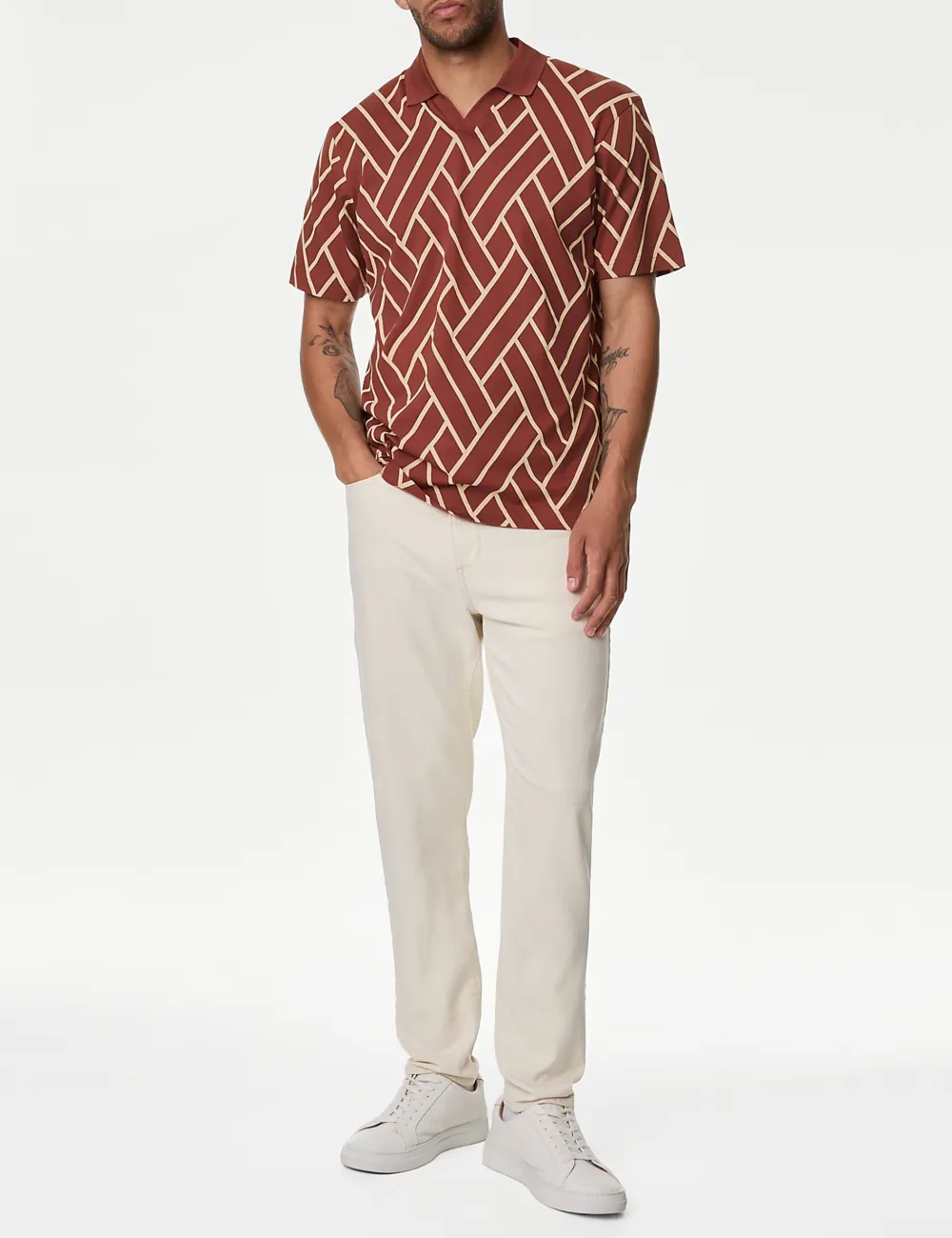 Cotton Graphic Print Polo Shirt