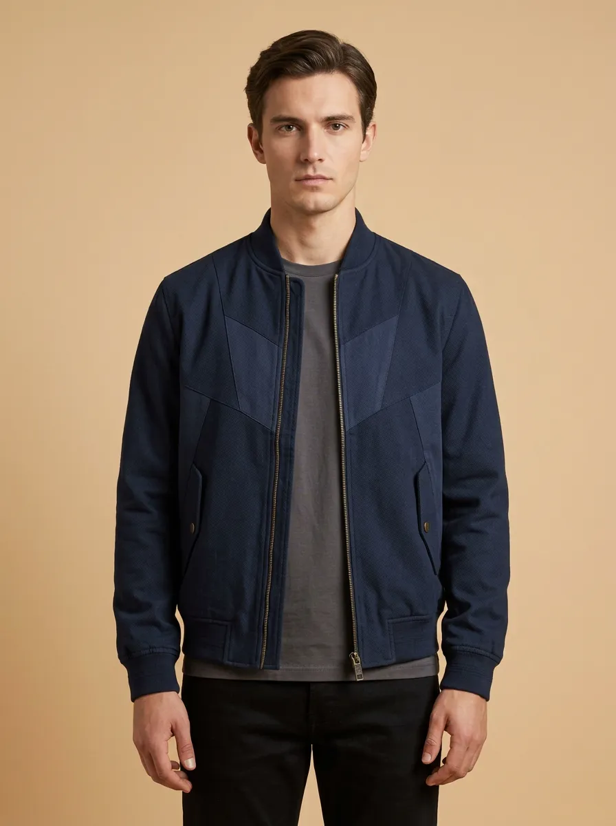Paneled Bomber Jacket
