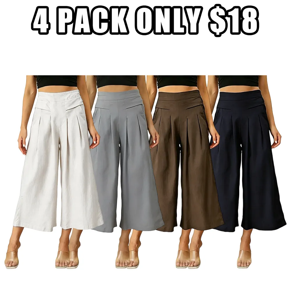 Women's Cotton-Linen Wide-Leg Pants