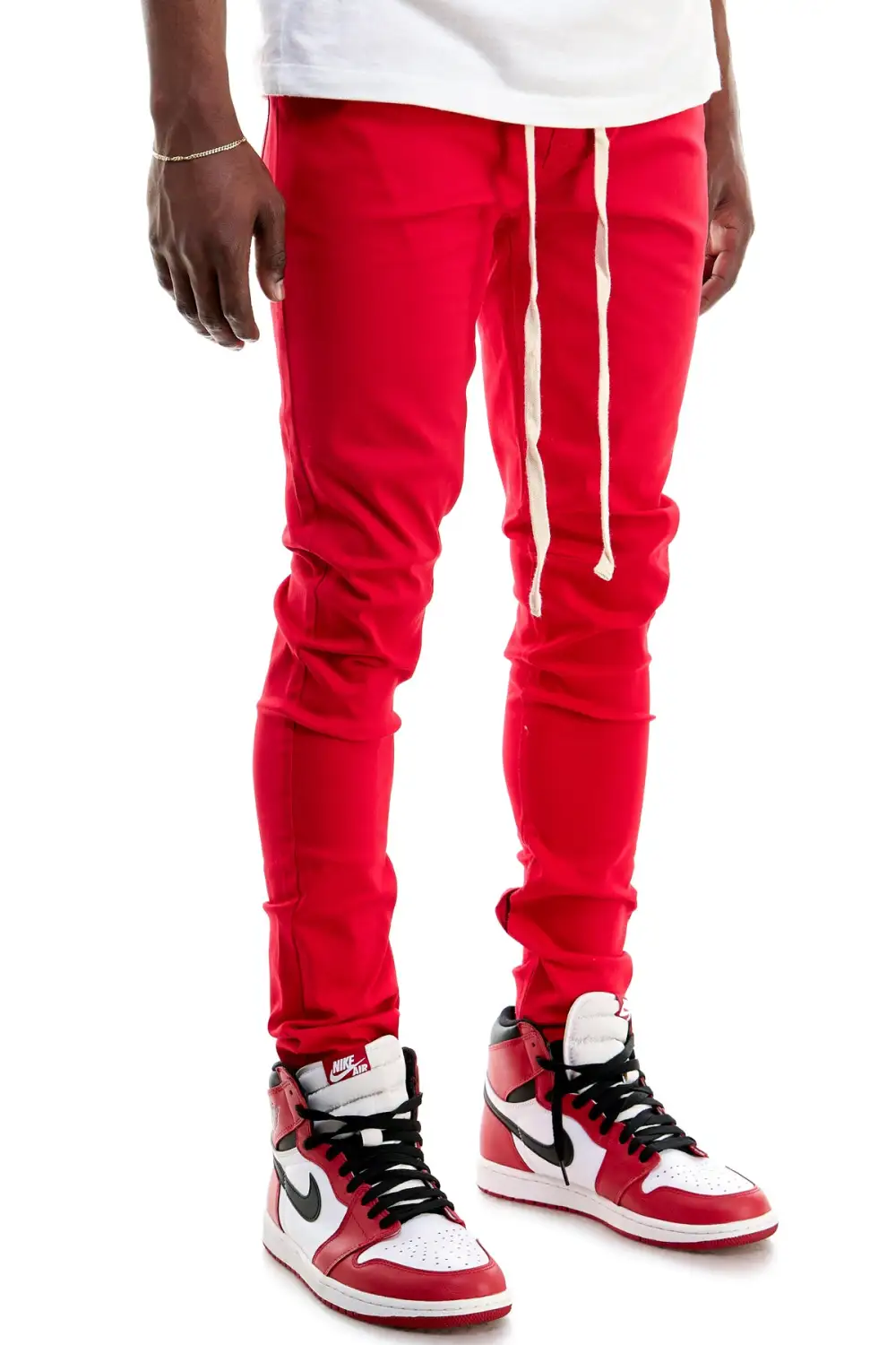 Men's Modern Skinny Raw Hem Zip Detail Pants