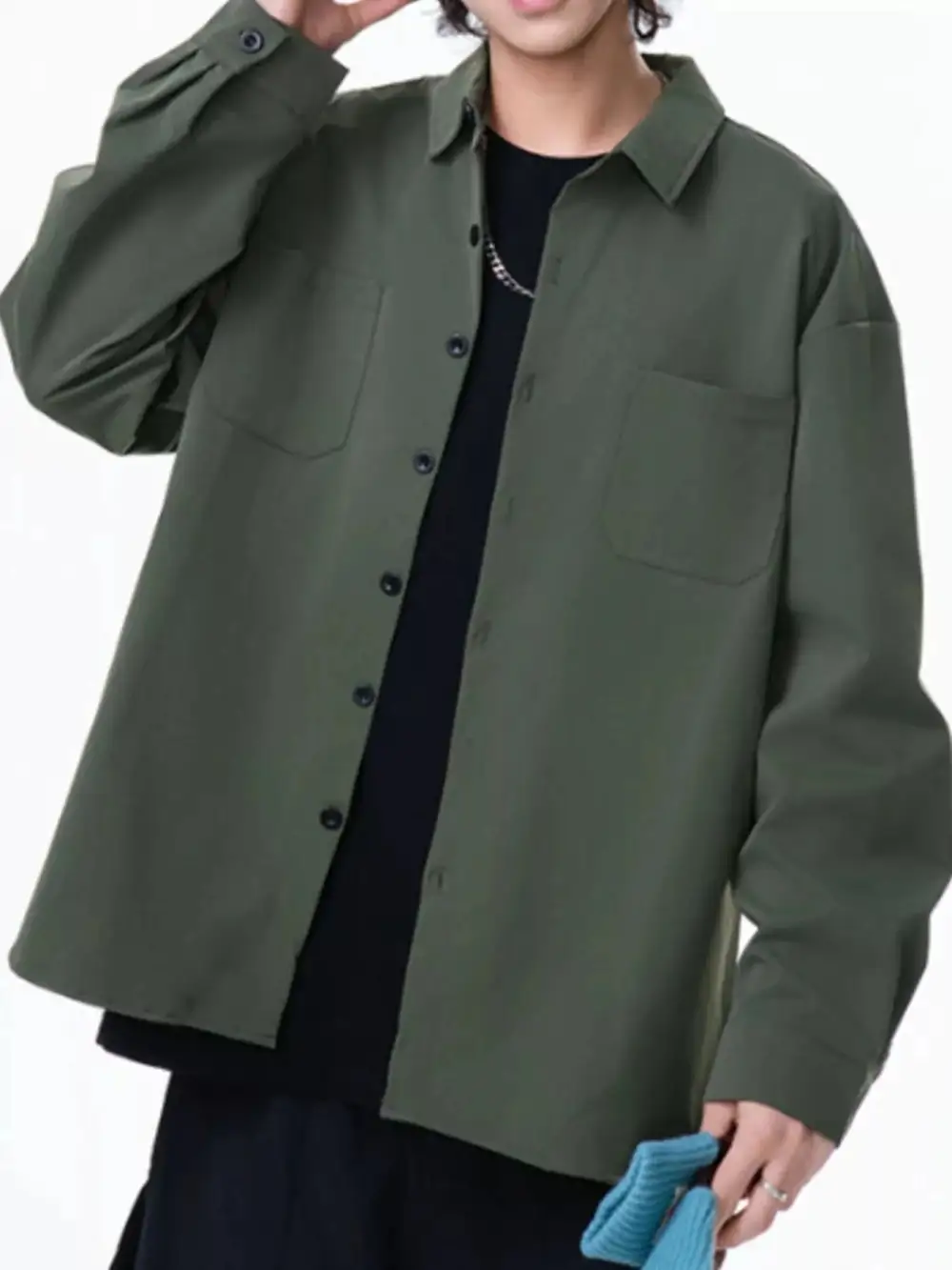 Relaxed Button Up Long Sleeve Shirt