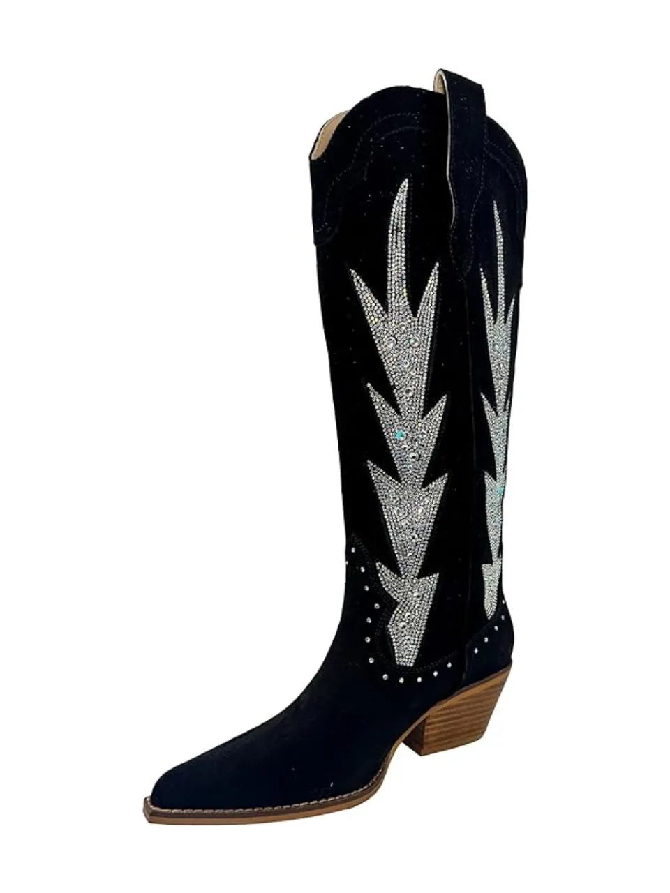 Velvet Western Cowboy Knee-High Boots