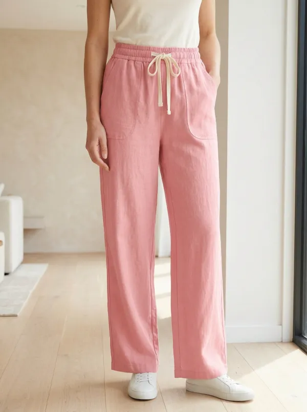 Women's Garden Inspired Casual Adjustable Drawstring Waist Pants