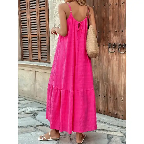 Scoop Neck Tiered Maxi Cami Dress