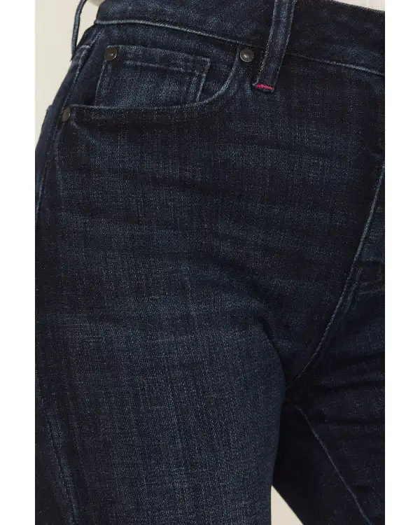 Modern High Rise Bootcut Stretch Denim Embroidered Jeans