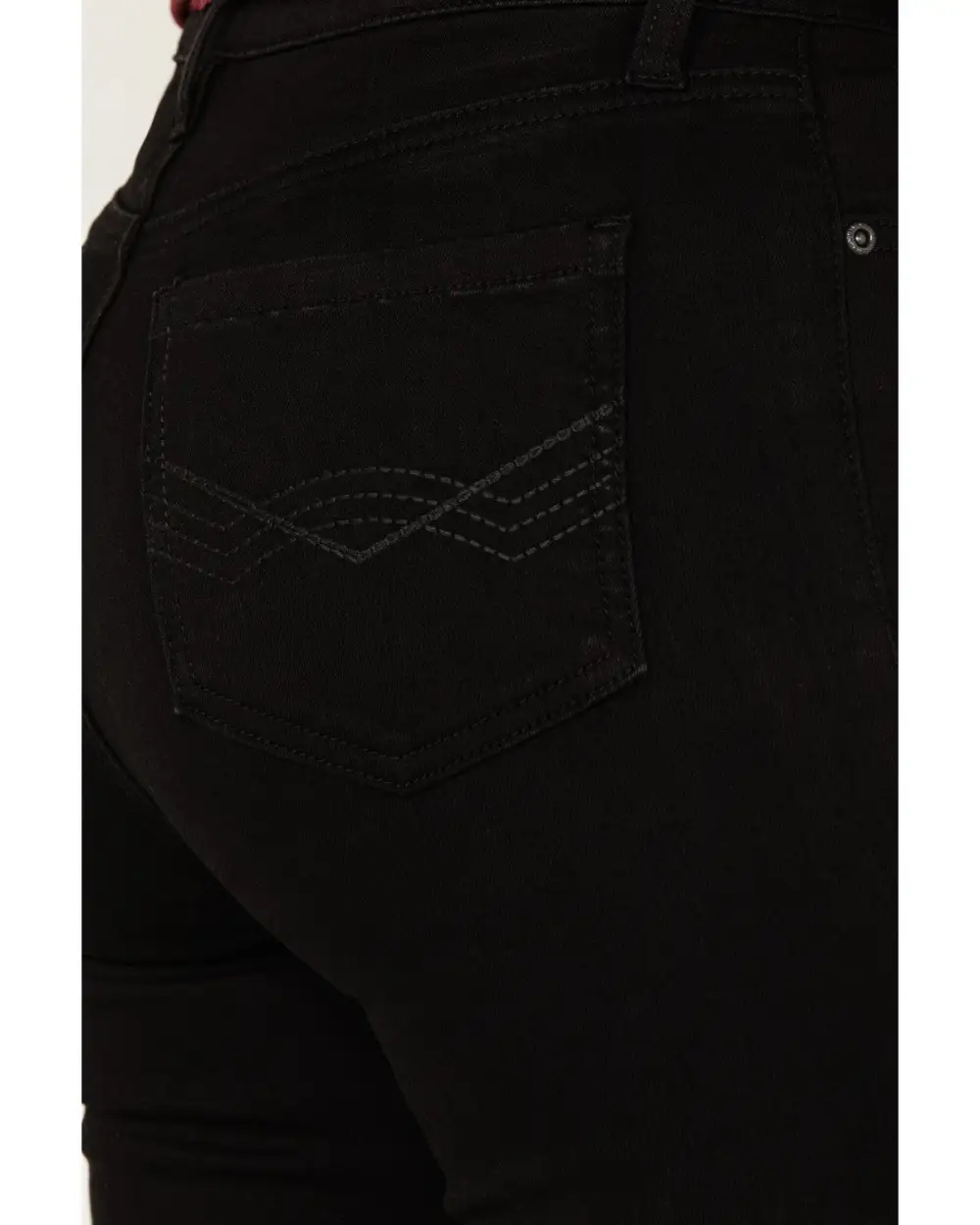 Relaxed High Rise Bootcut Stretch Denim Embroidered Jeans