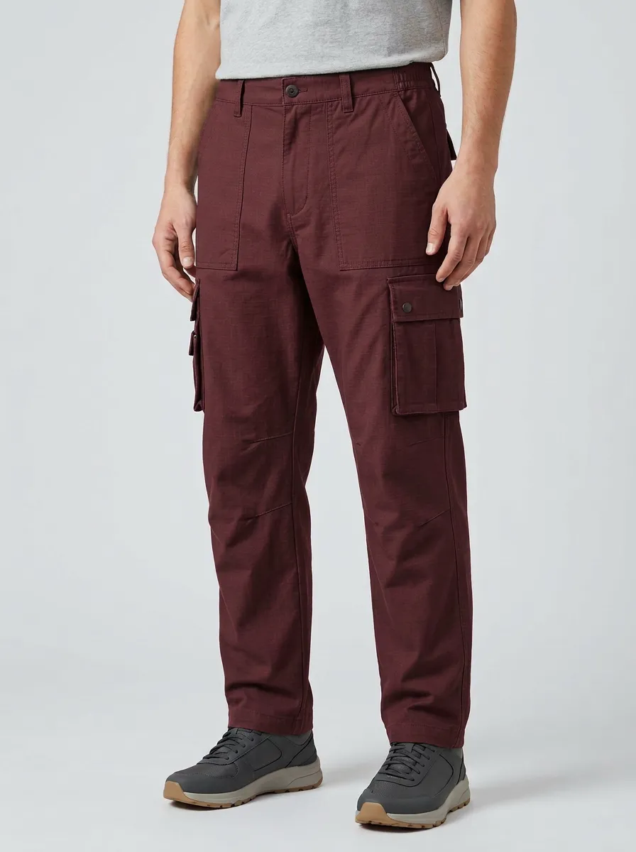 Men's Casual Outdoor Grey Multi-Pocket Cargo Pants