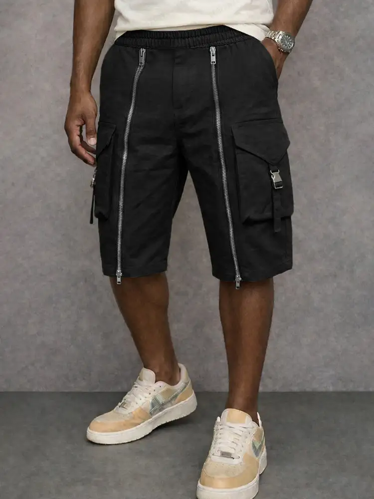 Men's Modern Zipper Design Tactical Cargo Shorts
