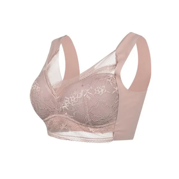 [6Pack]-Women'S Plain Contrast Lace BraSoftBreathable Push Up Bra U