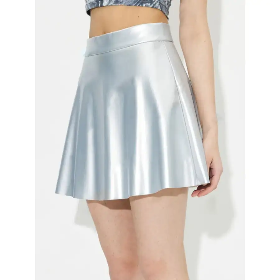 Modern Ruched Mini Skirt with Zipper