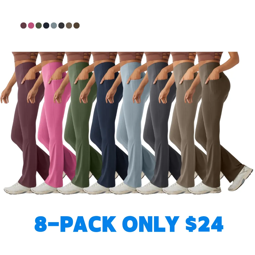 UltraSculpt High Waisted Tummy Control Pocket Shaping Yoga Bootcut Leggings