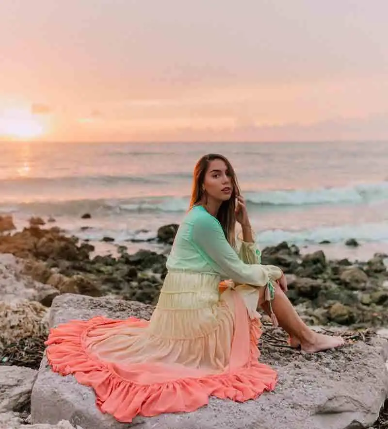 Summer Rainbow High Low Maxi Dress