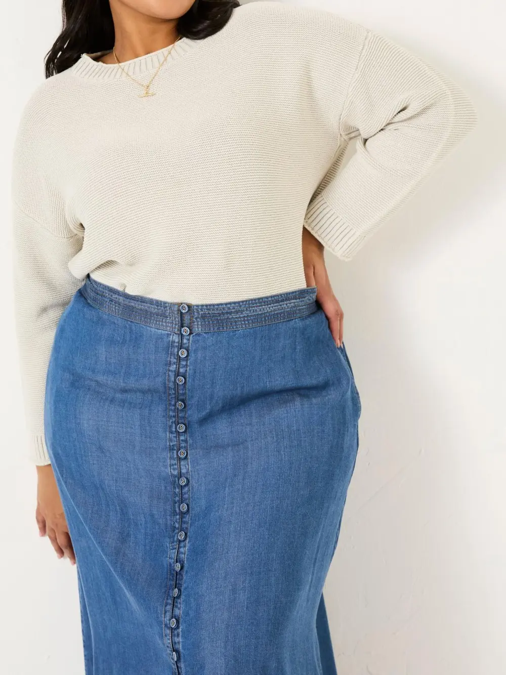 Stone Elia Laundered Knitted 100% Cotton Jumper