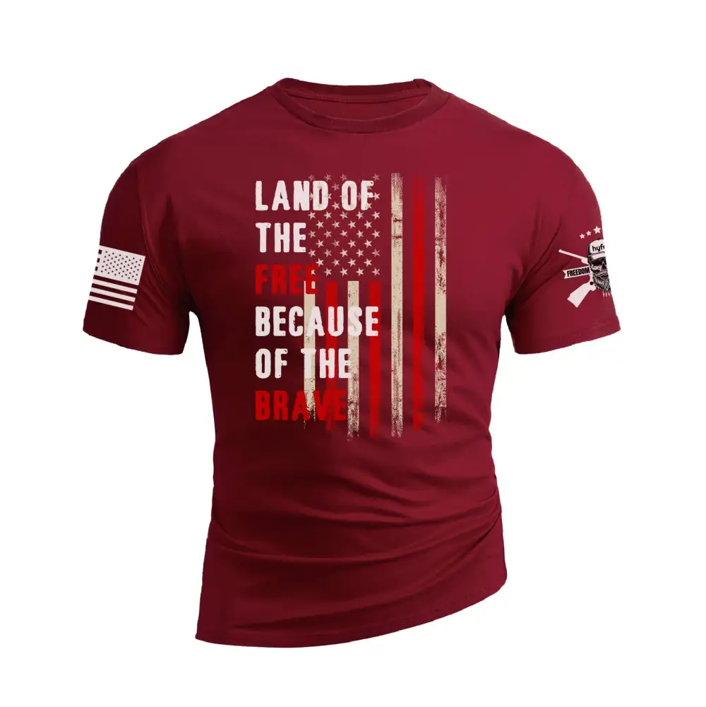 LAND OF THE FREE BECAUSE OF THE BRAVE GRAPHIC TEE