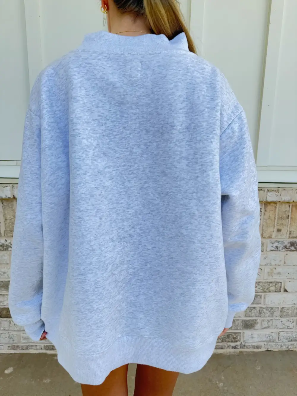 Peal Old Fashion Teddy Bear Golf Embroider Mockneck Sweatshirt