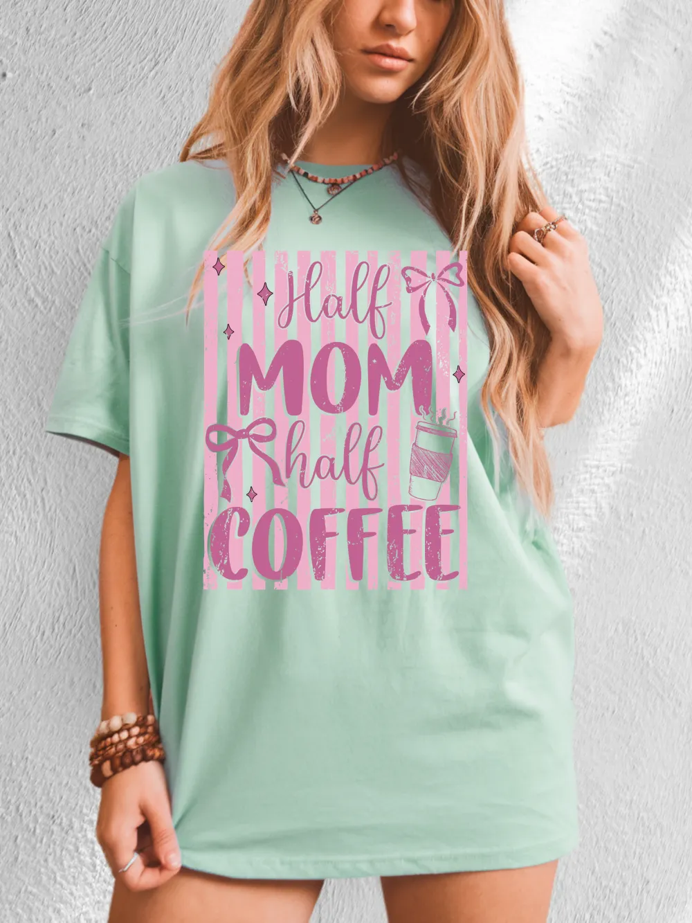 Mom Coffee Graphic Garment Dyed Tee