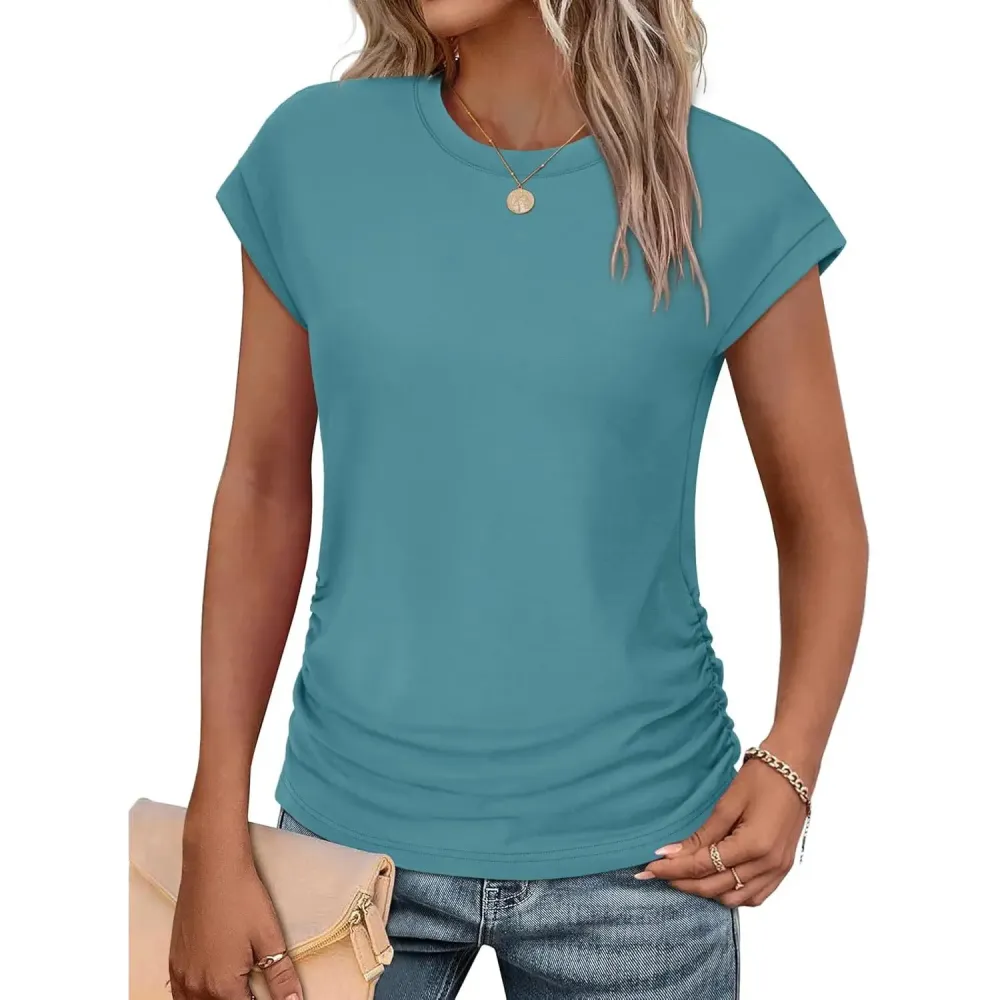 Women's Summer Tops Short Sleeve Shirts Crew Neck T Shirts