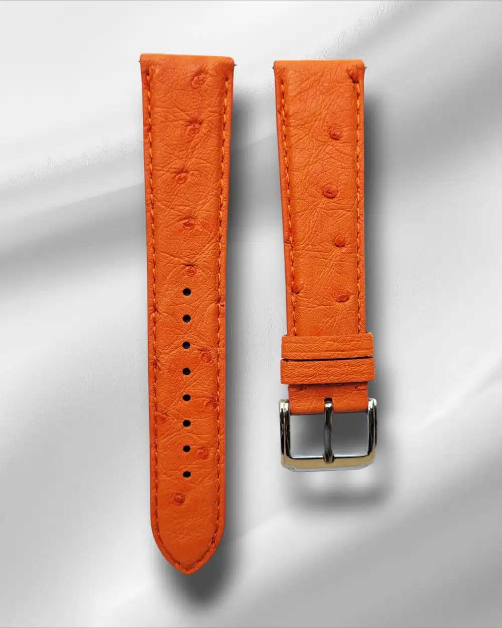 Classic Textured Finish Slim Quick Release Ostrich Leather Watch Strap