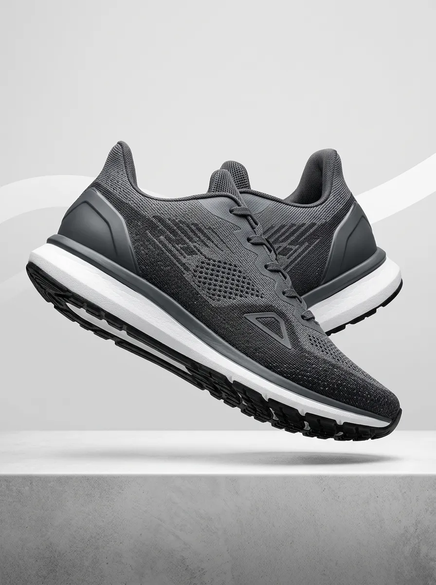 Lightweight-Look Geometric Minimalist Detail Men's Running Shoes