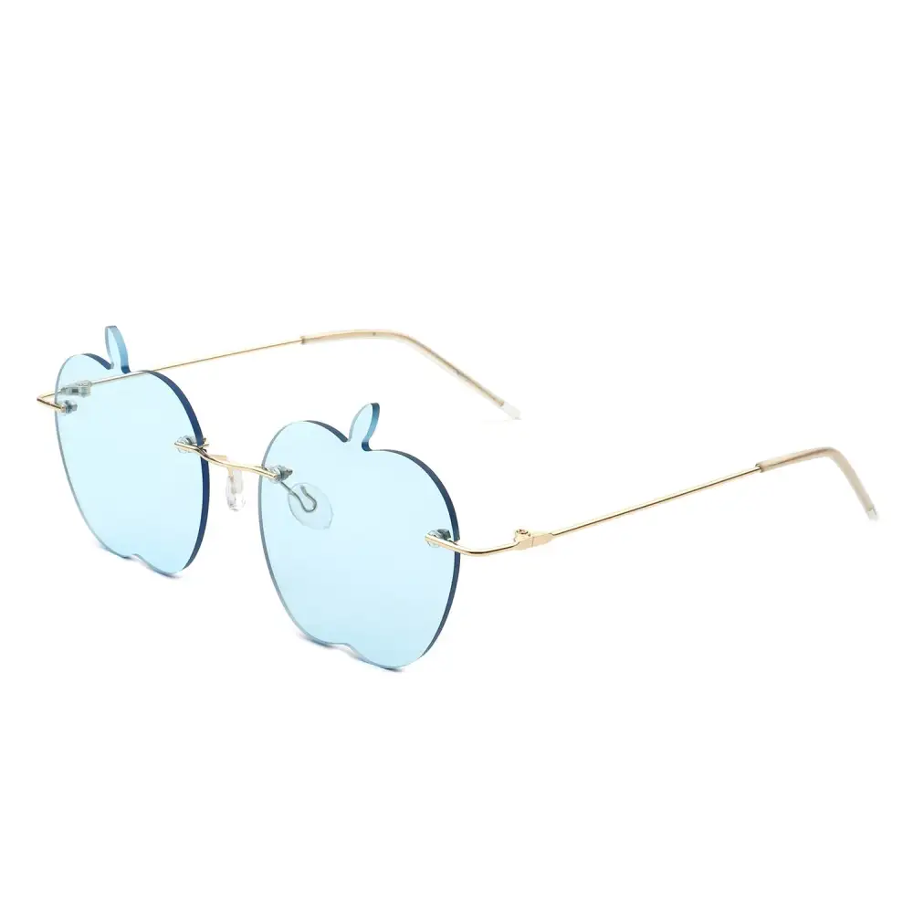 Textured Rimless Frame Sunglasses