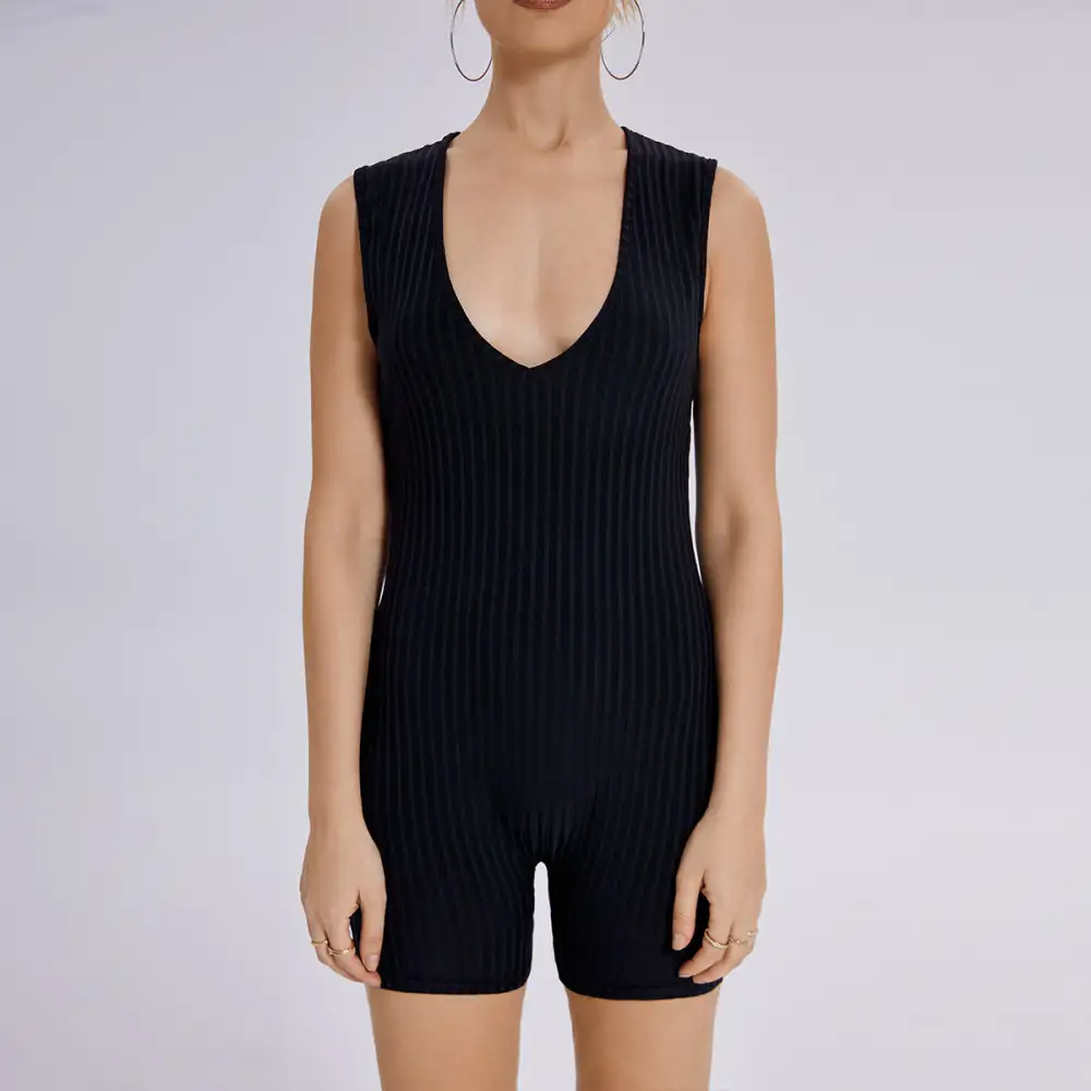 Sleek Evening Slim-Fit Short-Sleeve Romper