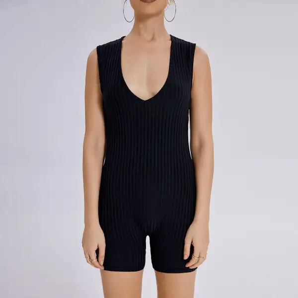 Sleek Evening Slim-Fit Short-Sleeve Romper