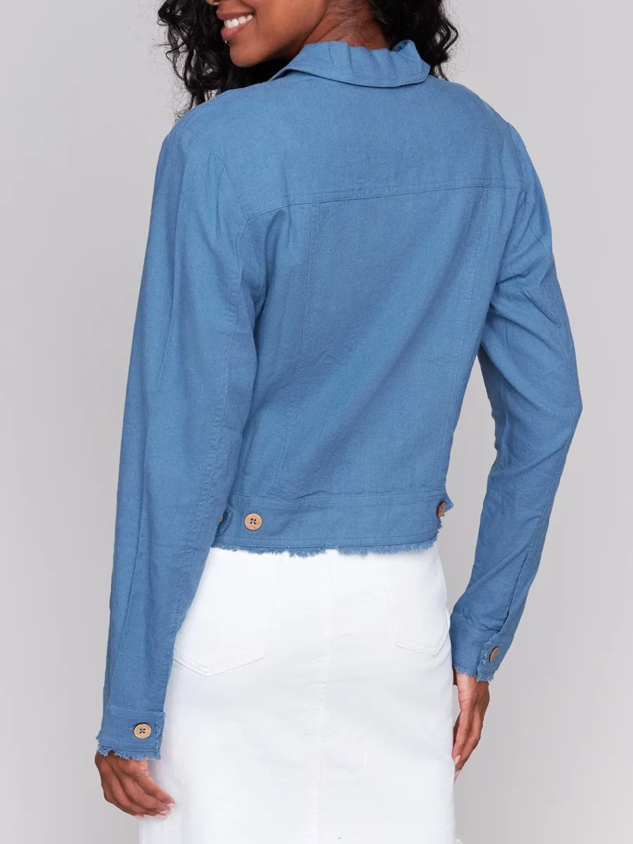 Fashionable And Versatile Linen Blend Women's Jacket