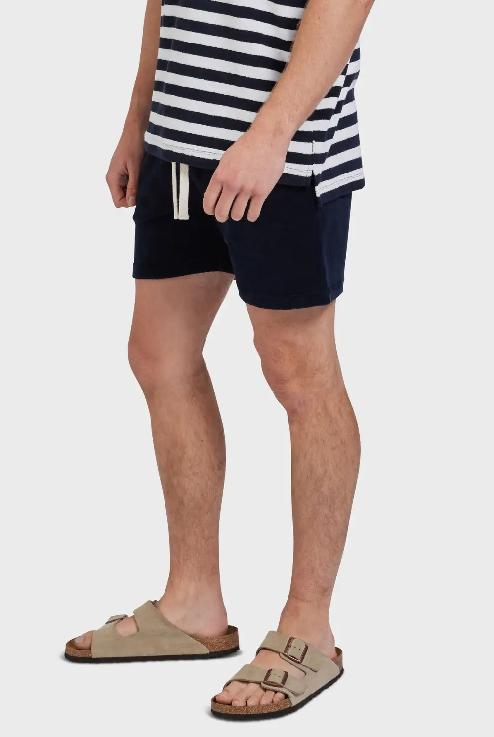 White Linen Blend Shorts