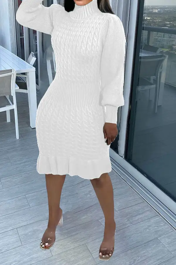 Elegant Ruffle Midi Dress