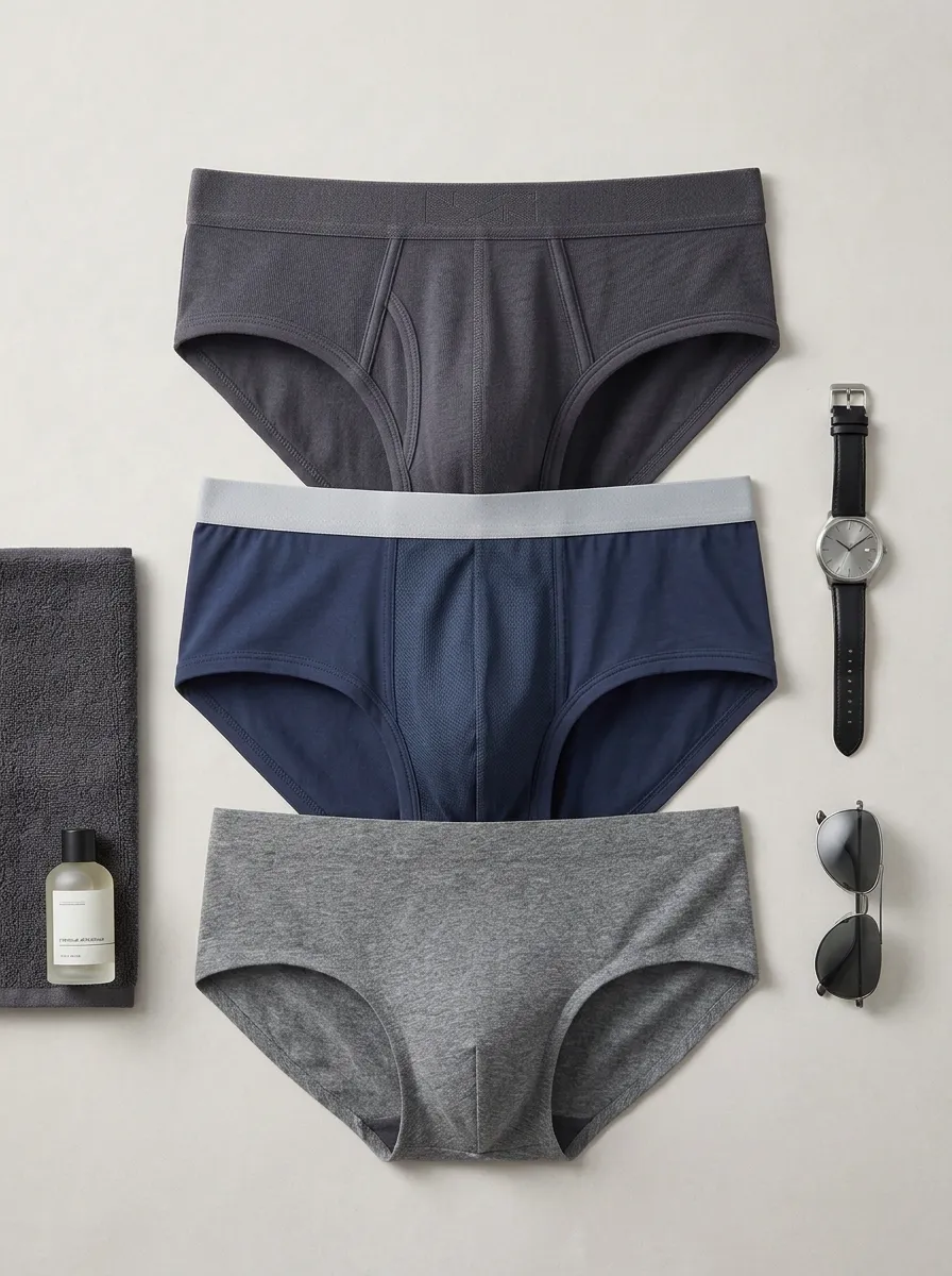 Men's Solid Color Minimalist Cotton Briefs