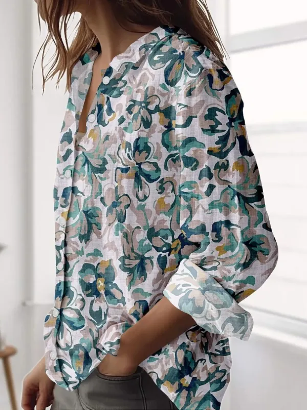 Watercolor Floral Print Shirt