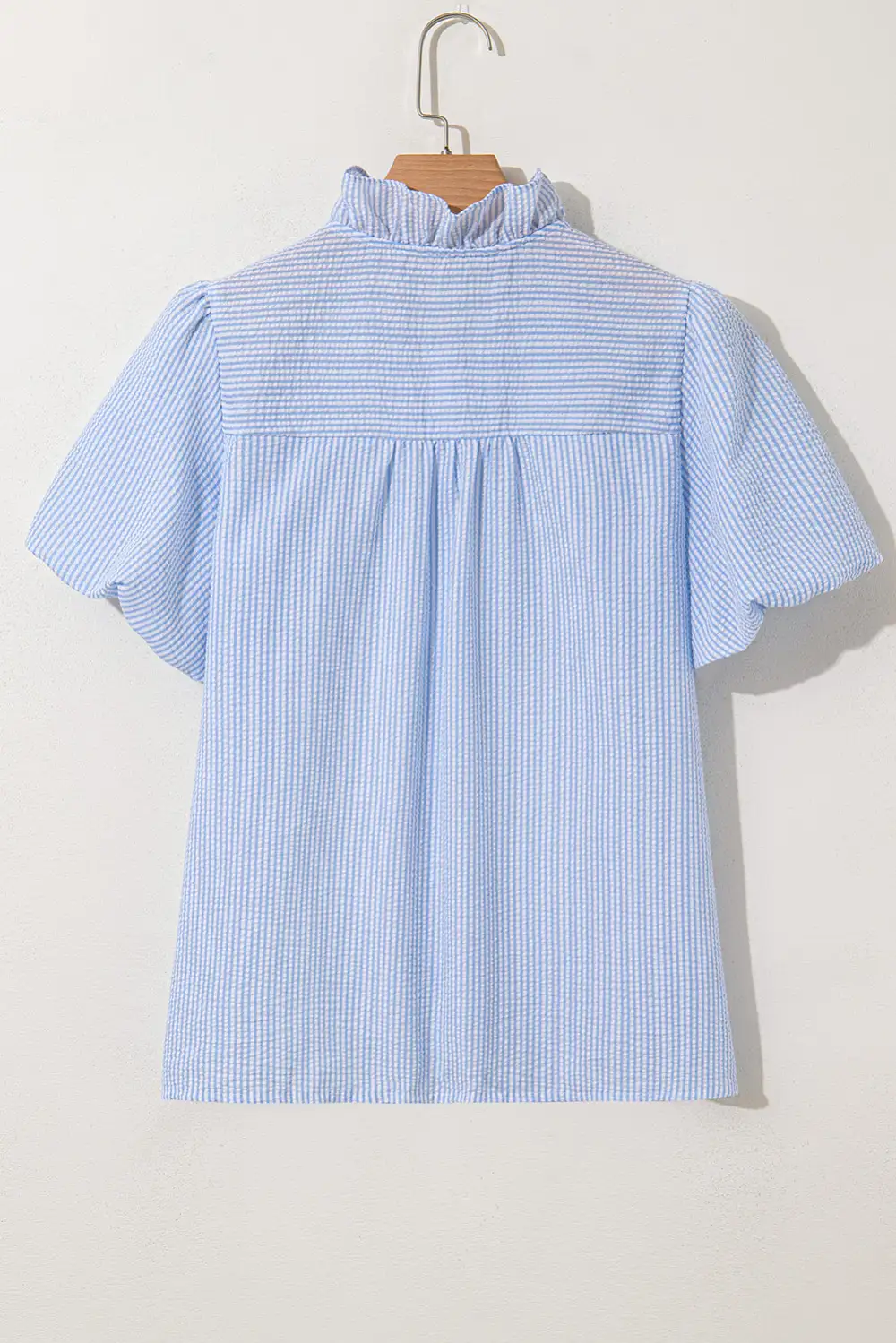 Ruffle Sleeve Bubble Sleeve Casual Shirt