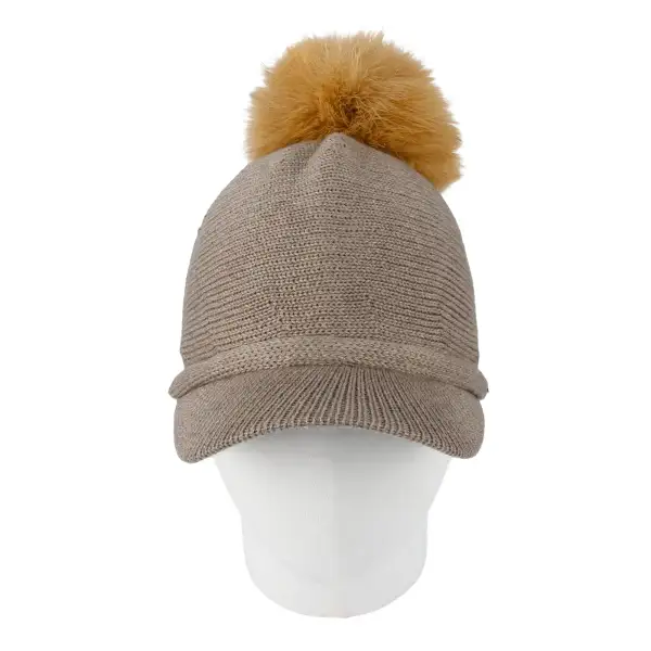 Knit Pom Pom Sun Visor