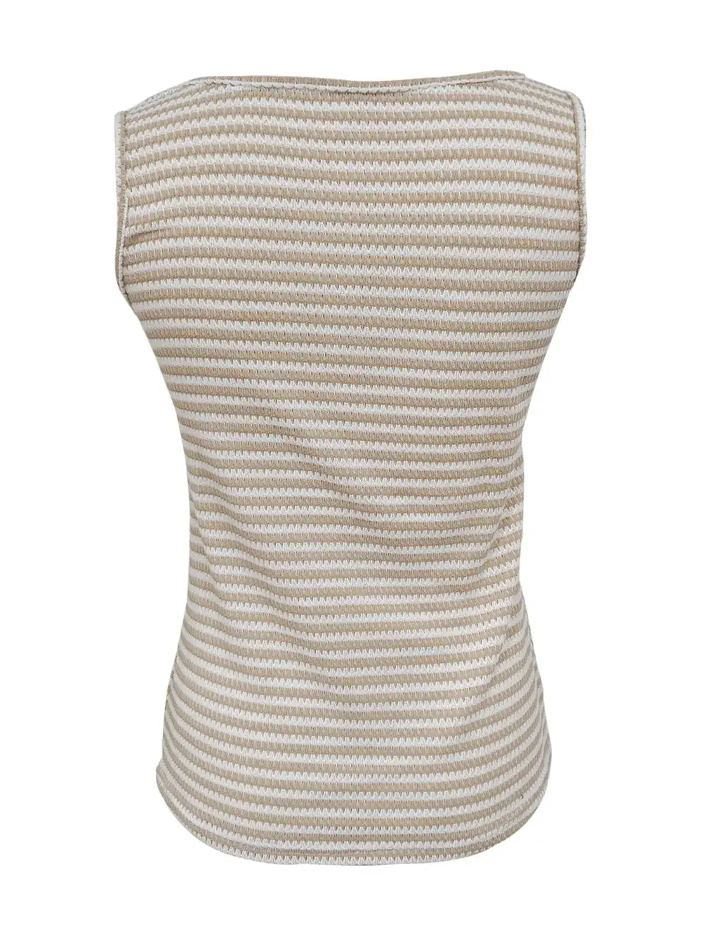 Striped Button-Front Knit Tank Top