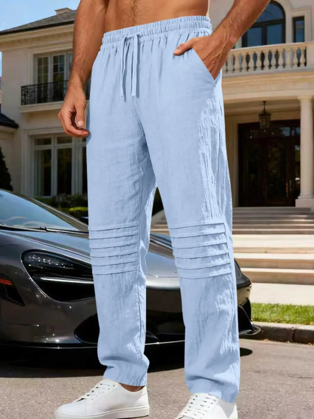 Men's Full Size Casual Drawstring Pants Plus Size