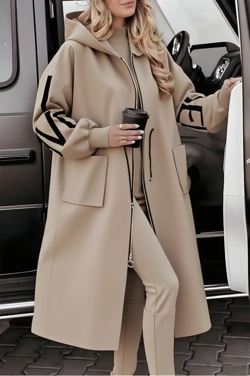 5PACK-Women'S Fashion Letter Pattern Patchwork Jacket-ONLY 26.95