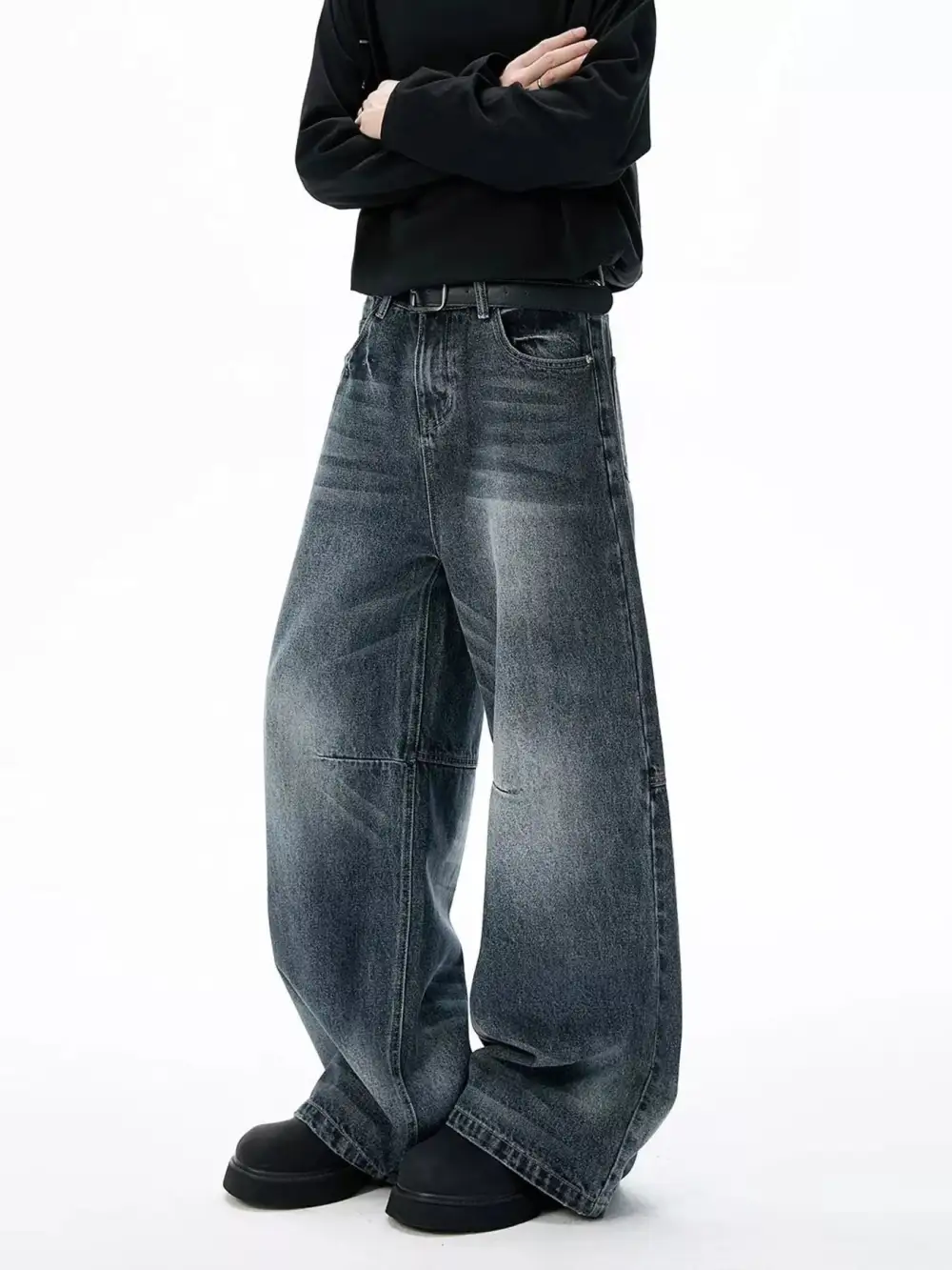 Everyday Men's Full Size Washed Wide Leg Jeans Plus Size