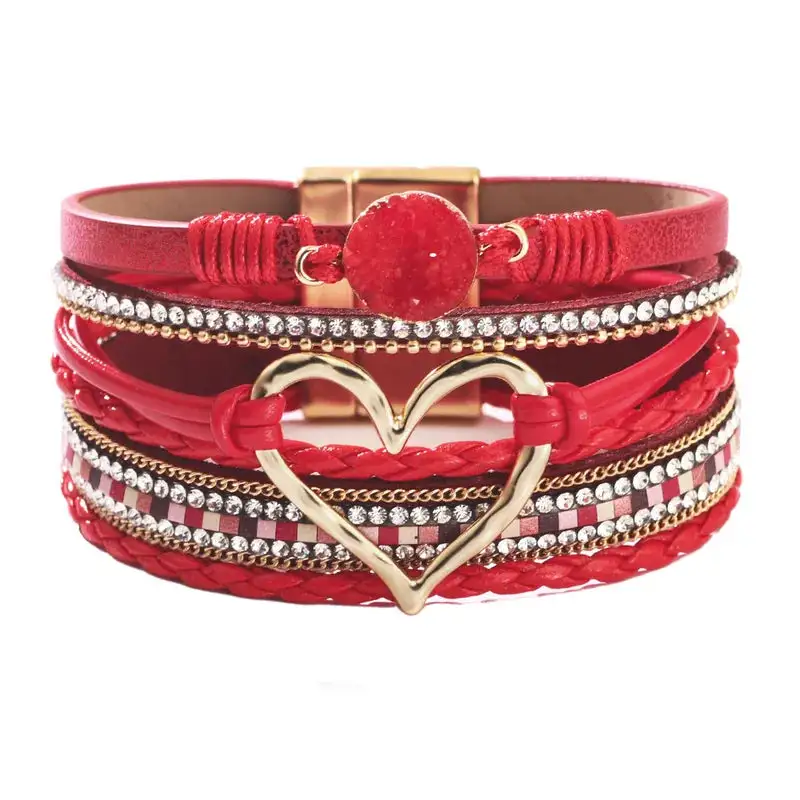 Heart Charm Layered Bracelet