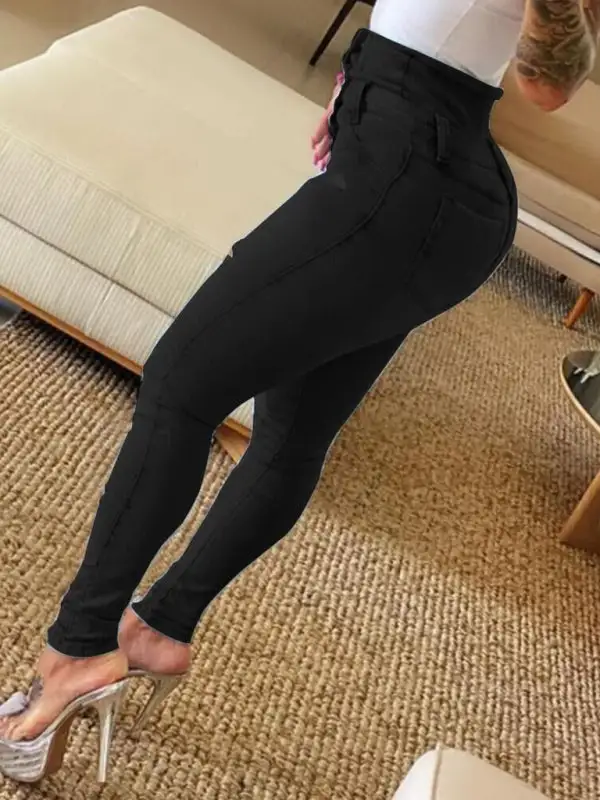 High Waist Ripped Denim Jeans