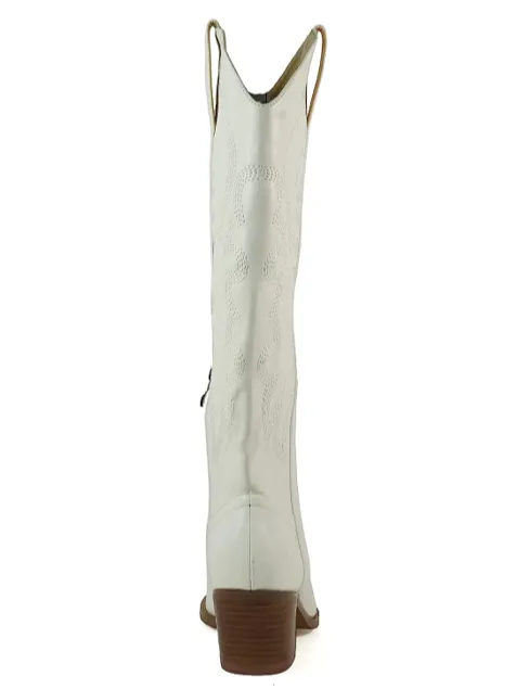 Faux-Leather Faux-Suede Suede Knee-High Boots