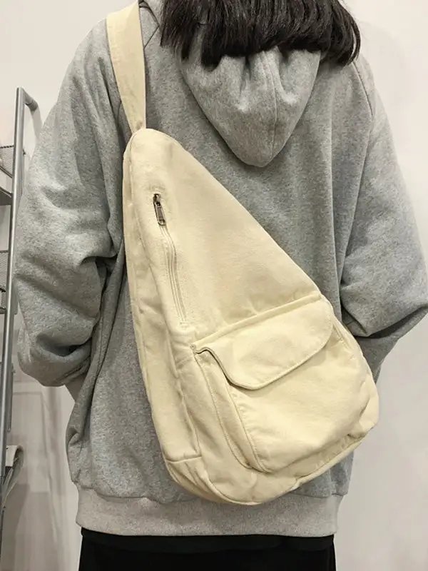 Canvas Zip-Top Crossbody Bag