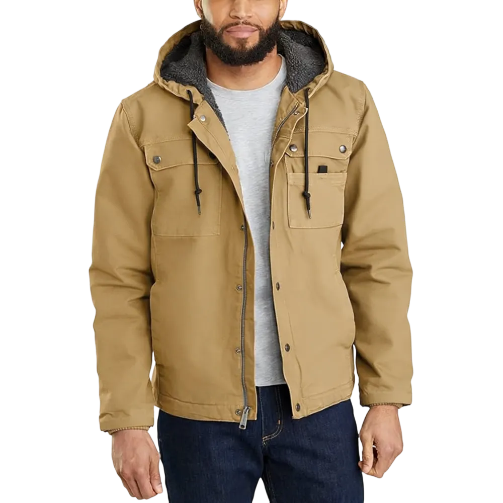 Men's Relaxed Fit Washed Duck Sherpa-Lined Utility Jacket