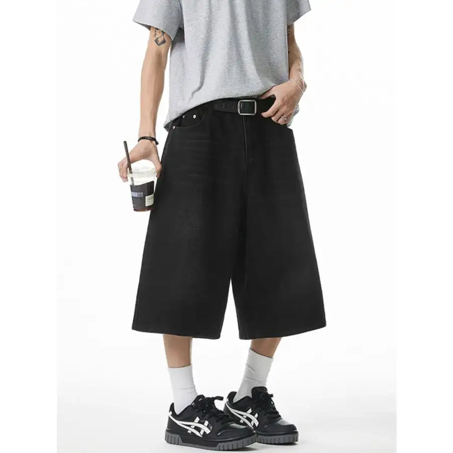 Men's Plus Size Pocketed Denim Shorts