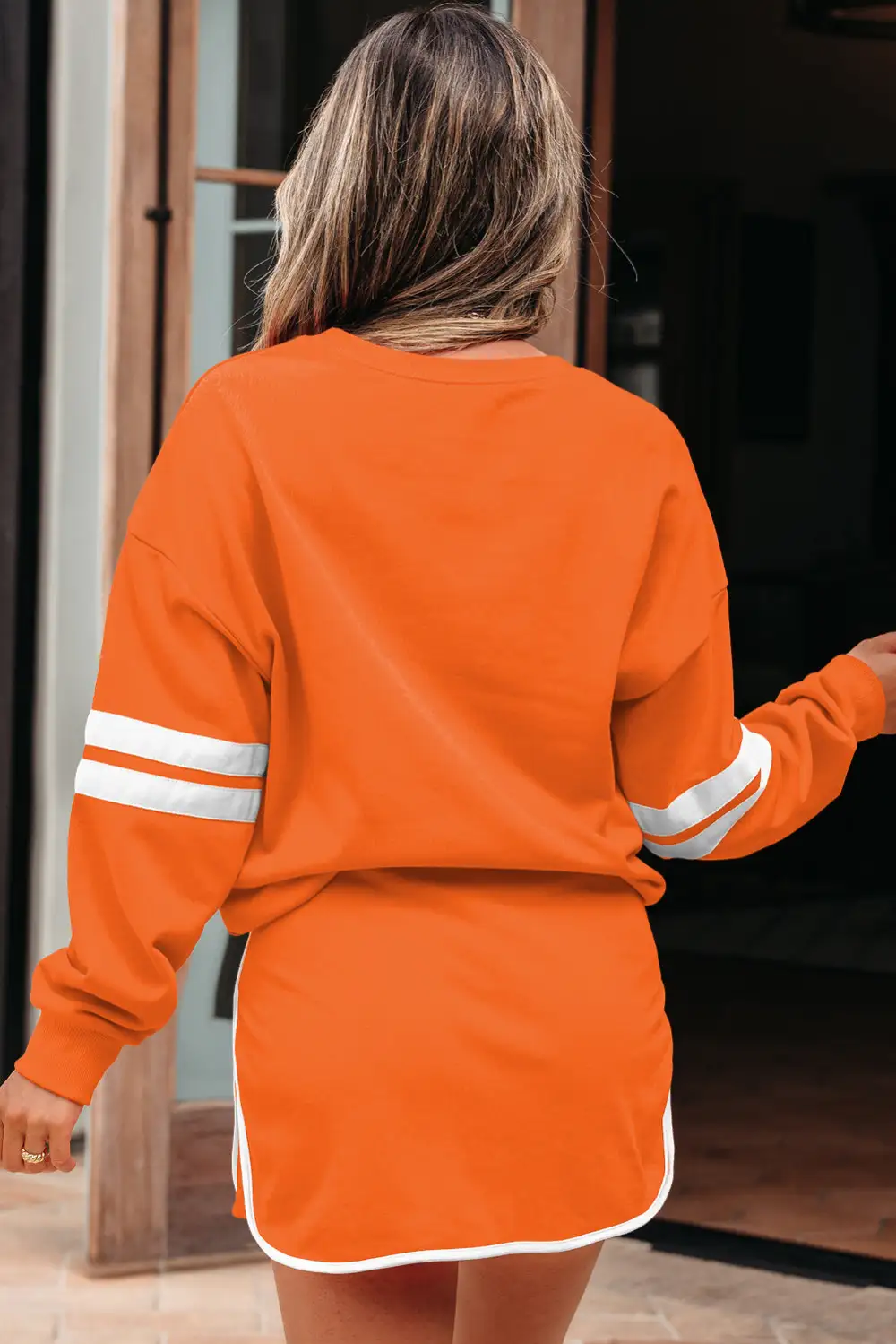 Curve Printed Varsity Detail Coordinated Set