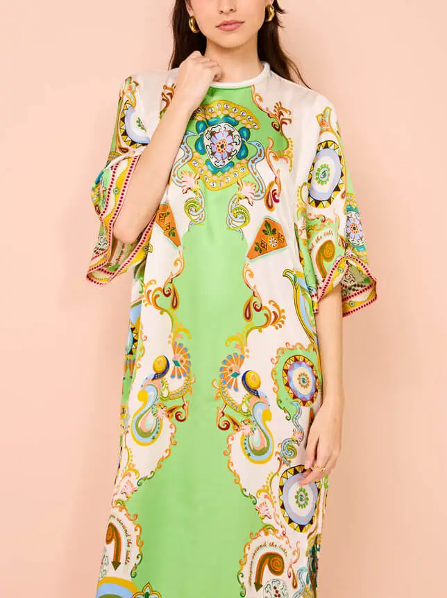 Cashew Floral Print Loose Midi Dress