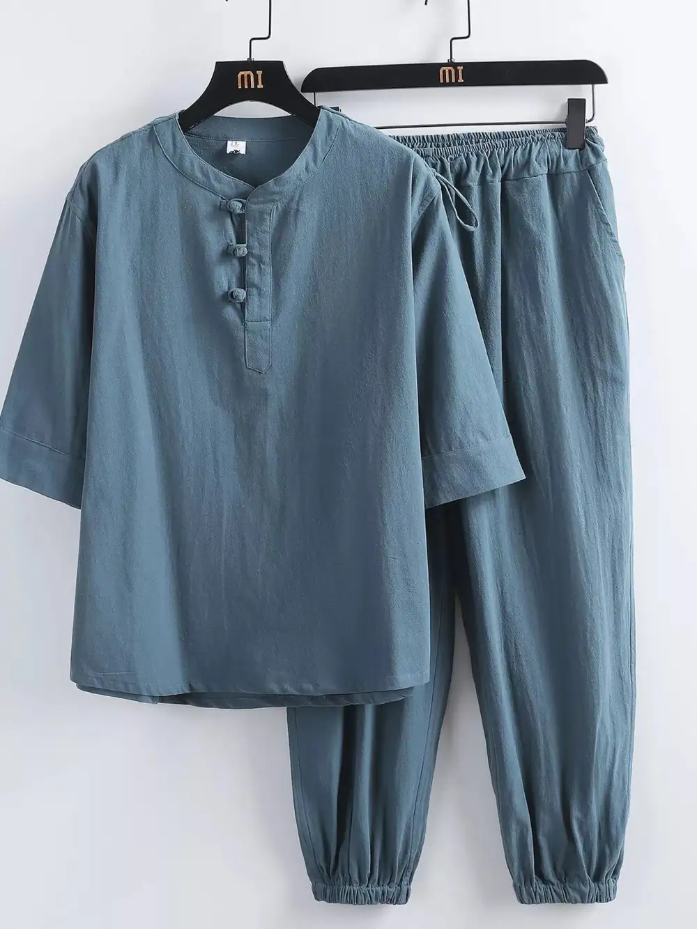 Men's Plus Size Sleeve Top and Pants Set