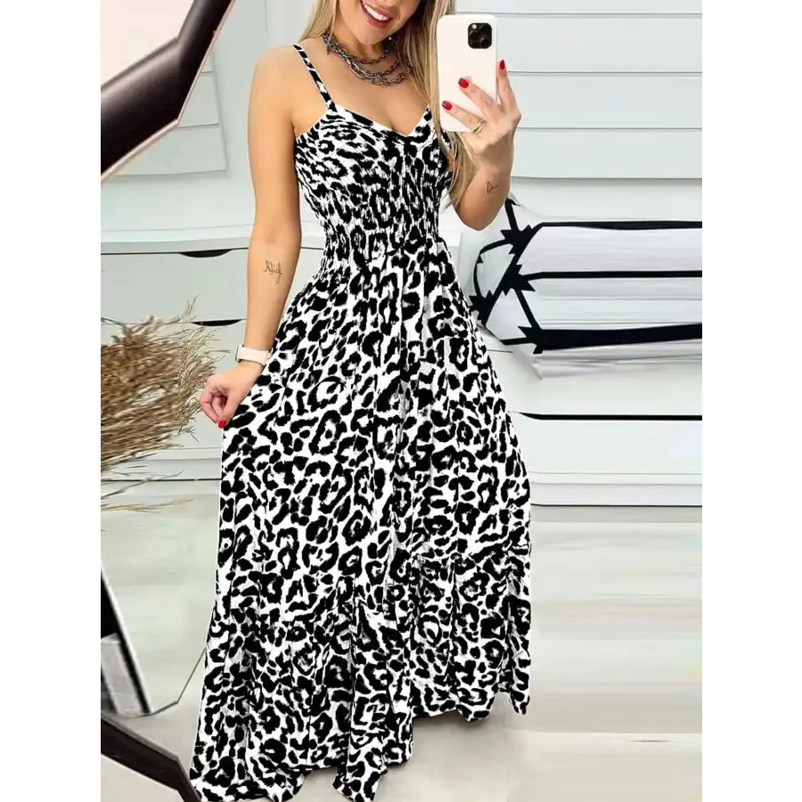 Full Size Print Spaghetti Strap Maxi Dress Plus Size