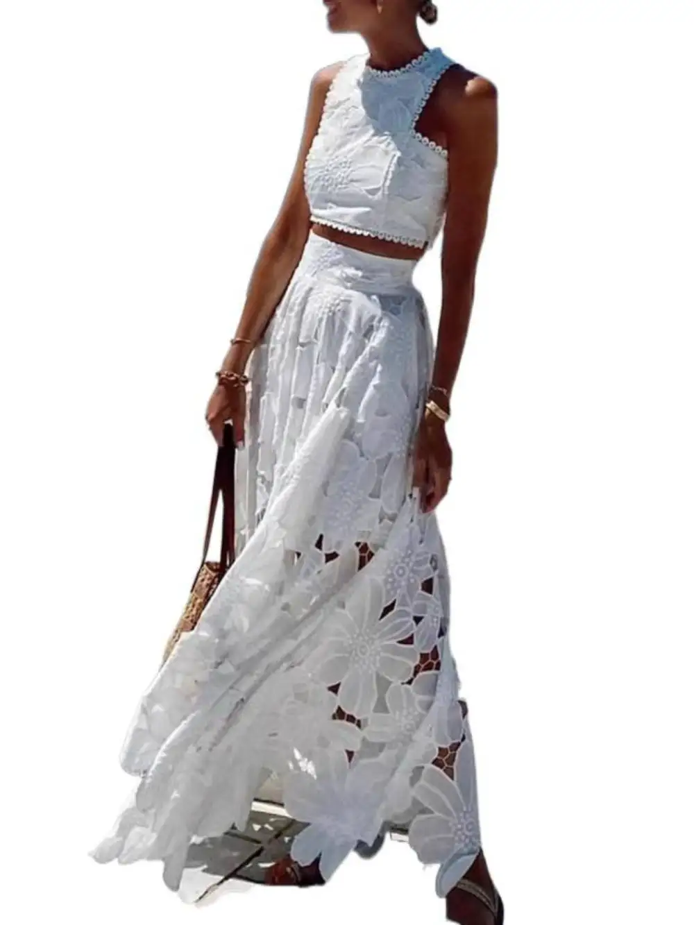 Trim Lace Printed Detail Coordinated Set